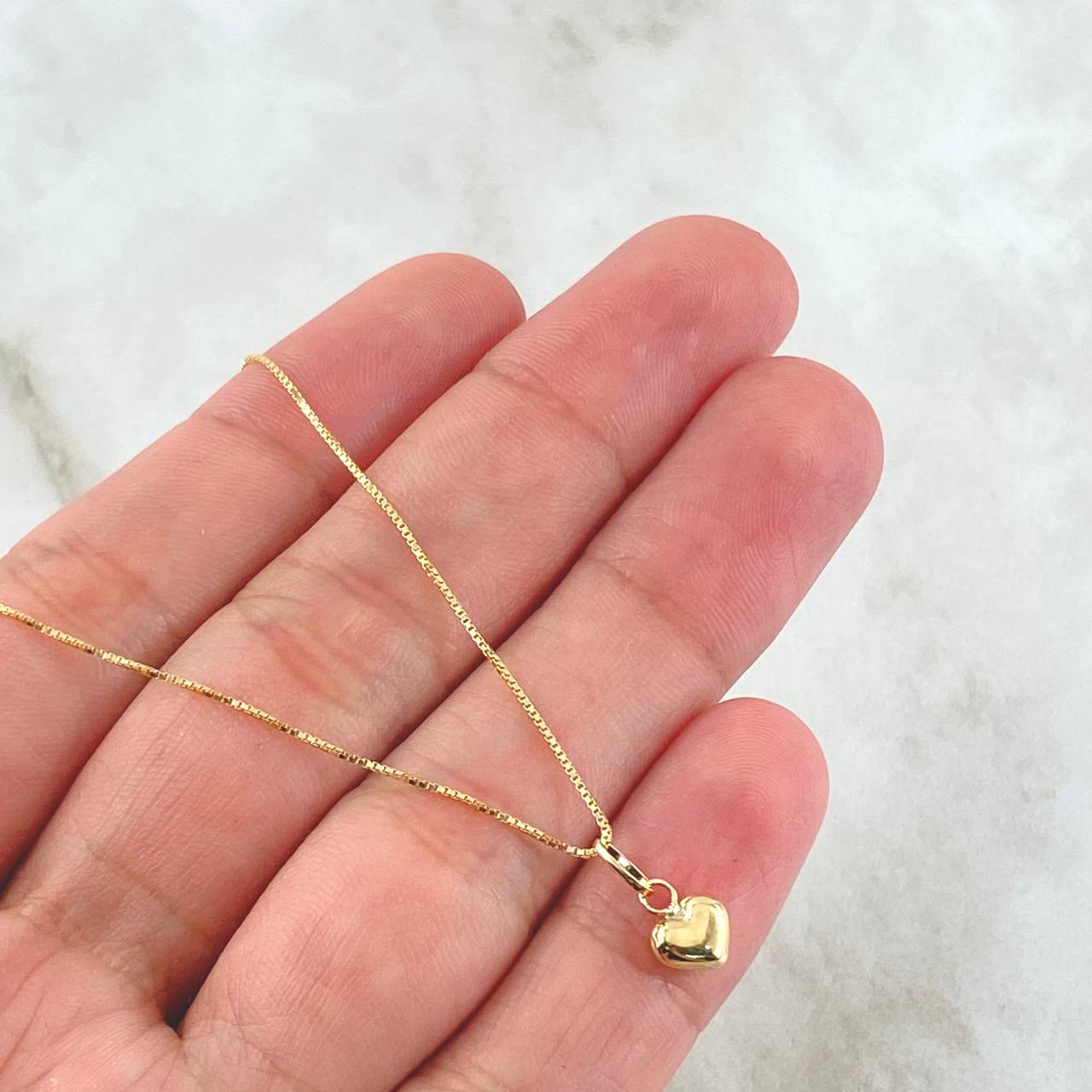 Set Cadena y Dije Veneciana + Corazón 2.1gr / 17 3/4 in / Oro Amarillo 18K *