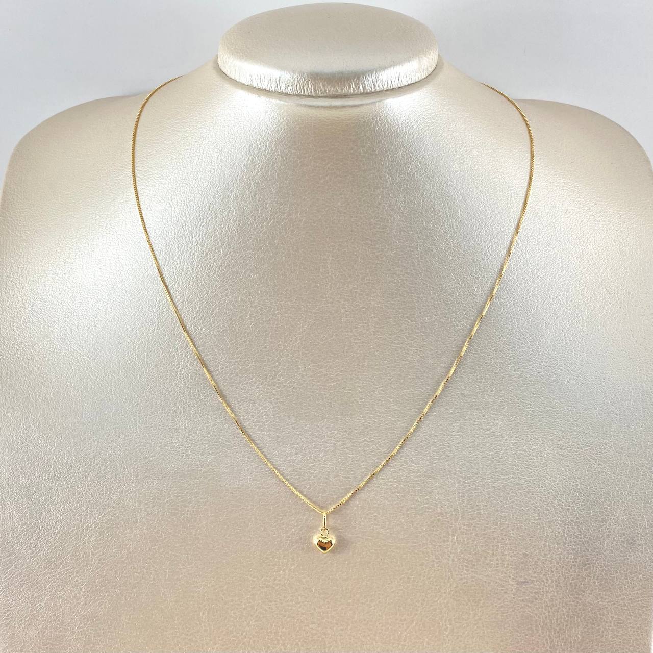 Set Cadena y Dije Veneciana + Corazón 2gr / 17 3/4 in / Oro Amarillo 18K *