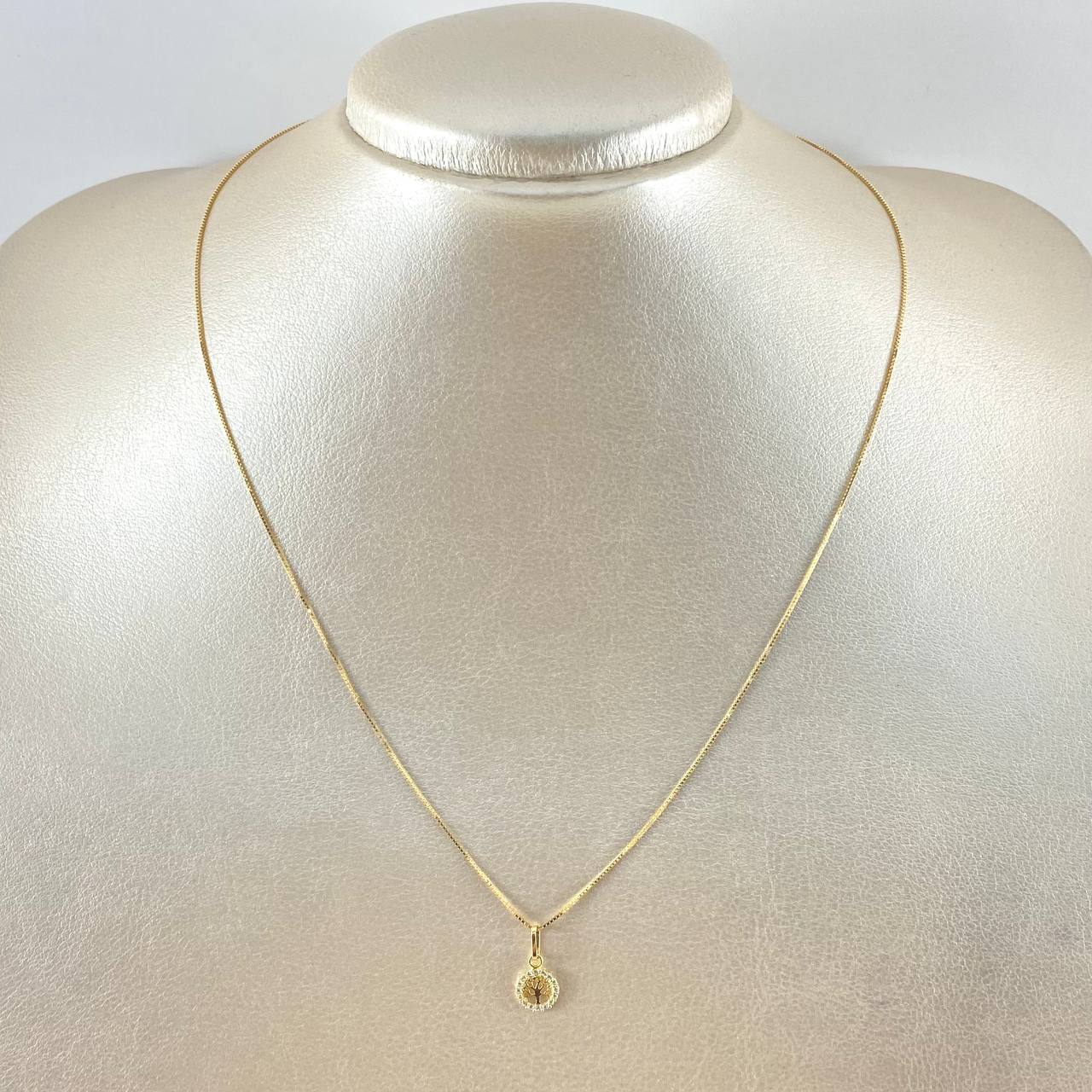 Set Cadena y Dije Veneciana + Arbol De La Vida 1.8gr / 17 3/4 in / Oro Amarillo 18K