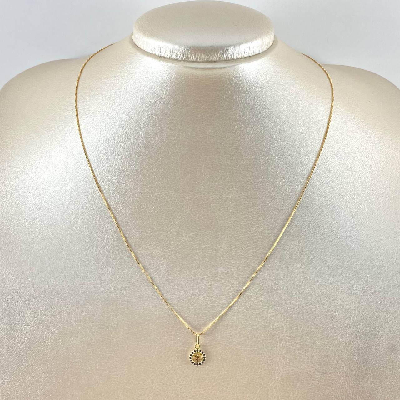 Set Cadena y Dije Veneciana + Arbol De La Vida 1.8gr / 17 3/4 in / Oro Amarillo 18K