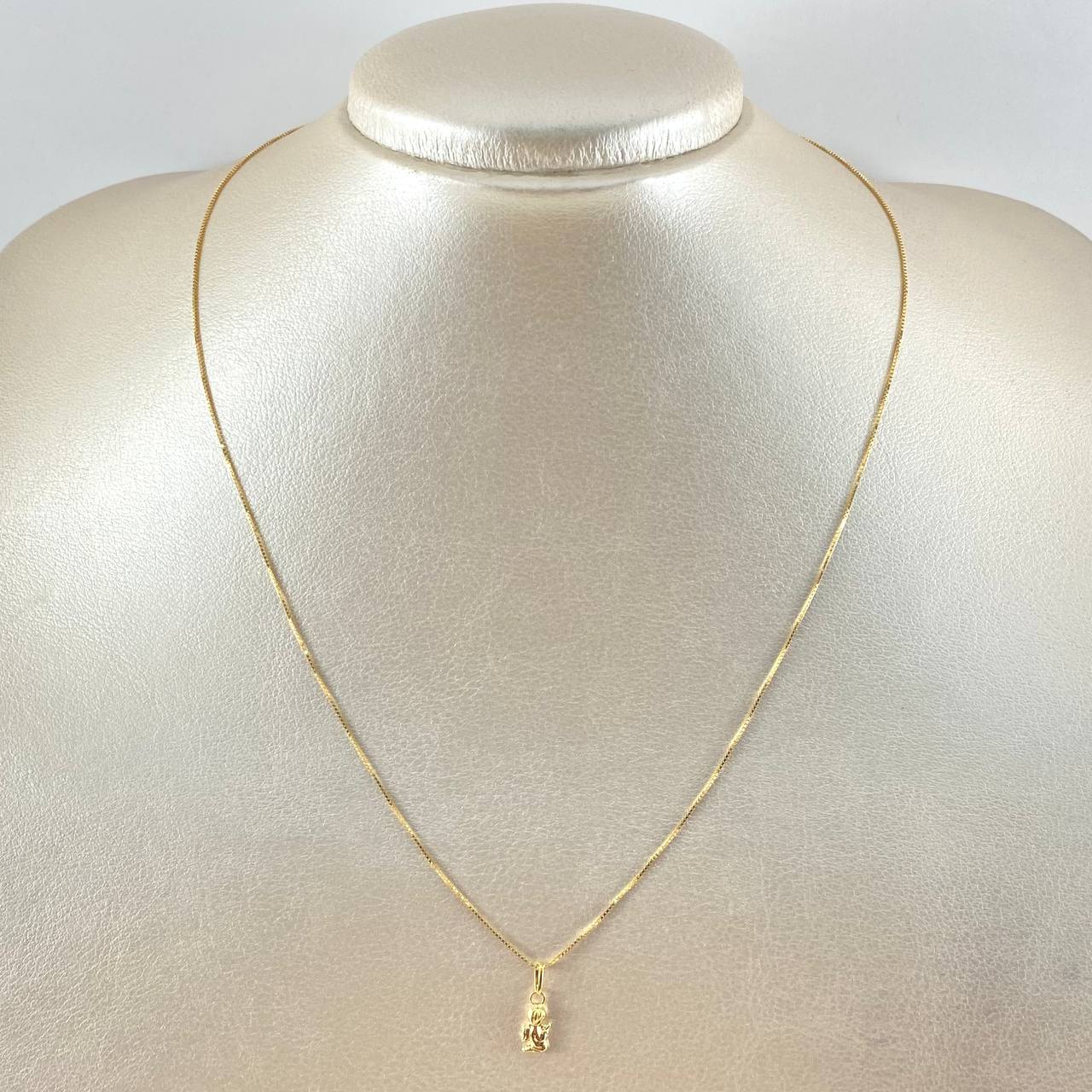 Set Cadena y Dije Veneciana + Angel 1.15gr / 17 3/4 in / Oro Amarillo 18K ©