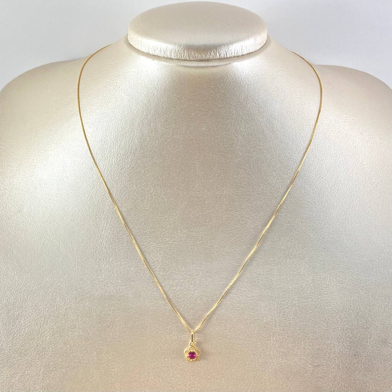 Venetian Chain and Pendant Set + Flower 1.4gr / 17 3/4 in / 18K Yellow Gold *