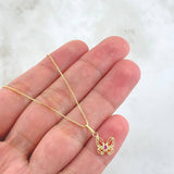 Venetian Chain and Pendant Set + Filigree Butterfly 1.9gr / 17 3/4 in / 18K Yellow Gold *