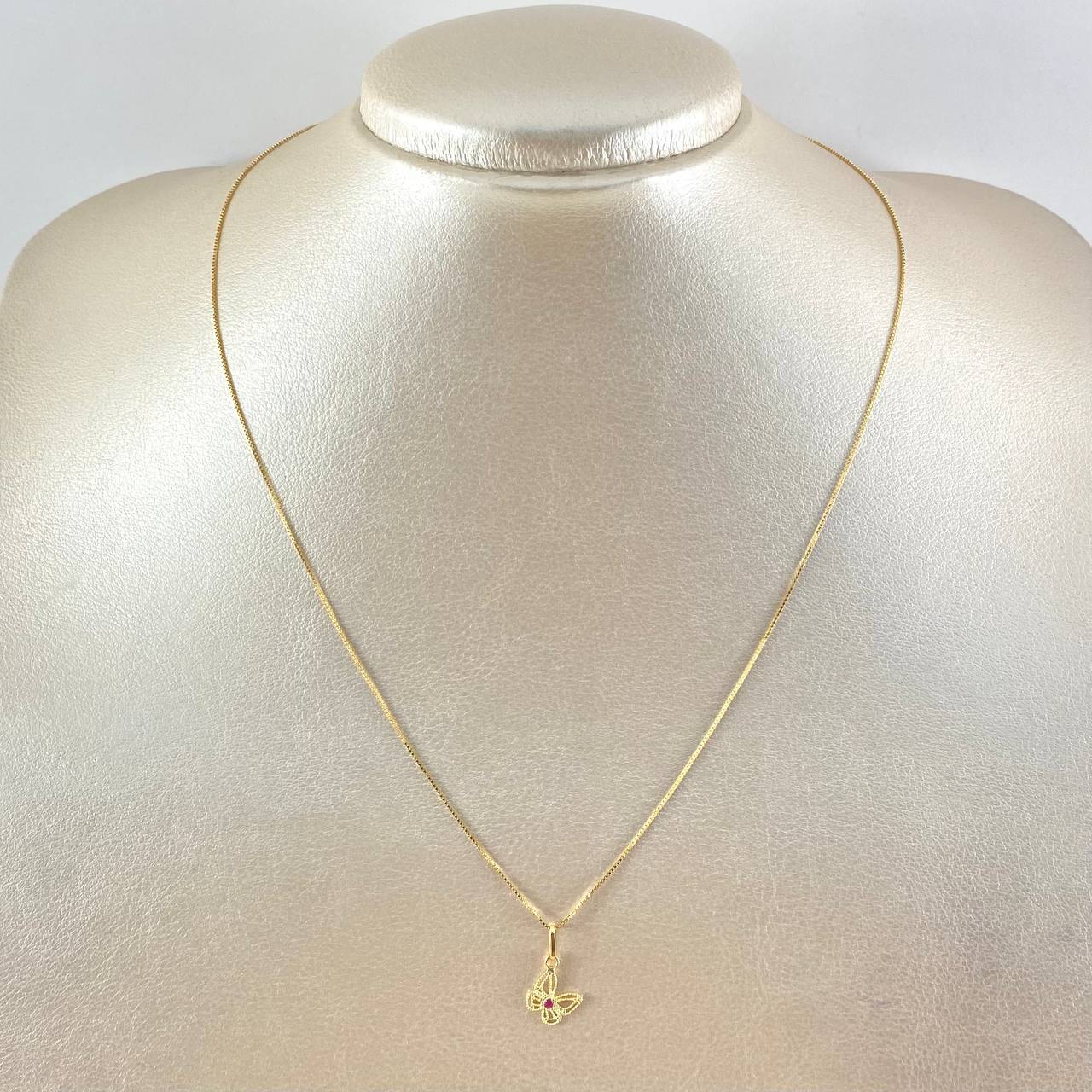 Venetian Chain and Pendant Set + Filigree Butterfly 1.9gr / 17 3/4 in / 18K Yellow Gold *