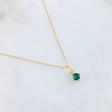 Set Cadena y Dije Veneciana + Piedra 1.3gr / 17 3/4 in / Oro Amarillo 18K *