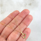 Set Cadena y Dije Veneciana + Corazón Estrella 1.35gr / 17 3/4 in / Oro Amarillo 18K