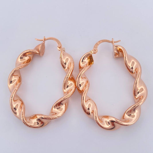 Candongas Demi 5.85gr / 1 1/2 in / Oro Rosa 18K $