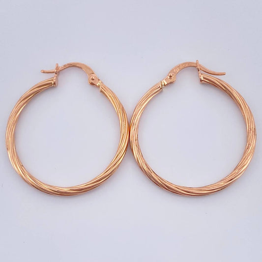 Candongas Lore 1.65gr / 1 1/4 in / Oro Rosa 18K $