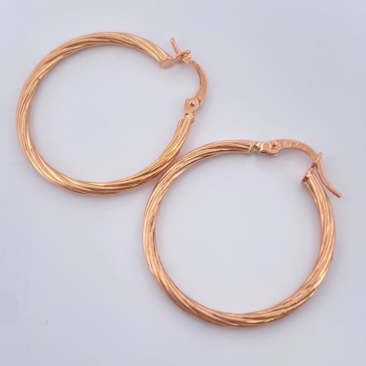 Candongas Lore 1.65gr / 1 1/4 in / Oro Rosa 18K $