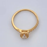 Anillo Halo Cuadrado 1.95gr / T5 1/2 / Oro Amarillo 18K %