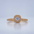 Anillo Halo Cuadrado 1.9gr / T5 1/4 / Oro Amarillo 18K $