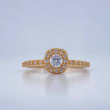 Anillo Halo Cuadrado 1.9gr / T5 1/4 / Oro Amarillo 18K $
