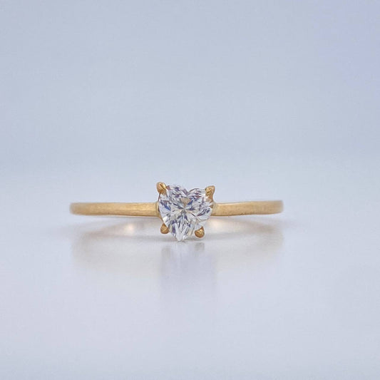 Anillo Solitario Corazon 1.55gr / T6 3/4 / Oro Amarillo 18K $