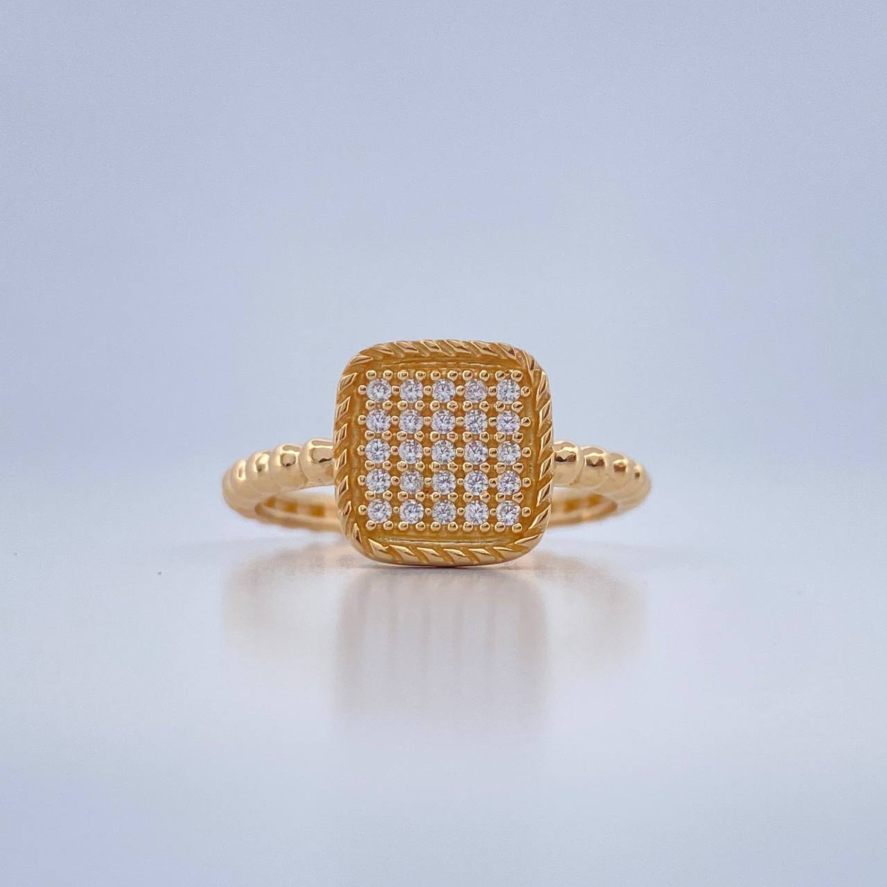 Anillo Cuadrado 2.2gr / T5 3/4 / Oro Amarillo 18K $