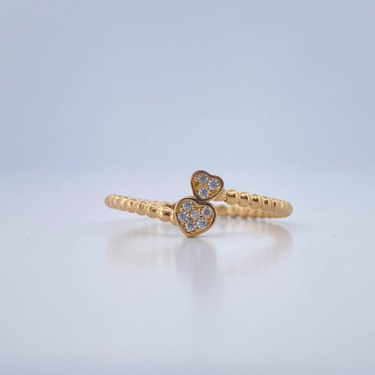 Anillo Corazones 1.55gr / T6 / Oro Amarillo 18K $