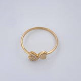 Anillo Doble Corazon 1.3gr / T6 3/4 / Oro Amarillo 18K $