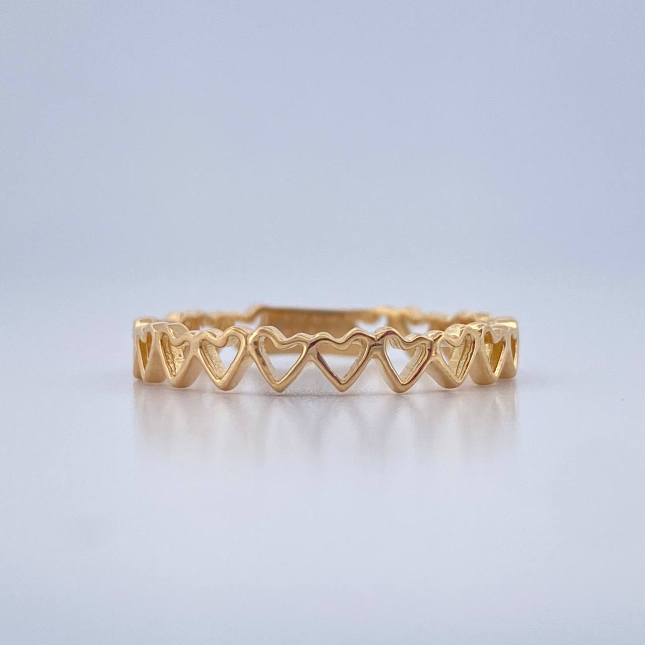 Anillo Corazones 1.2gr / T6 / Oro Amarillo 18K $