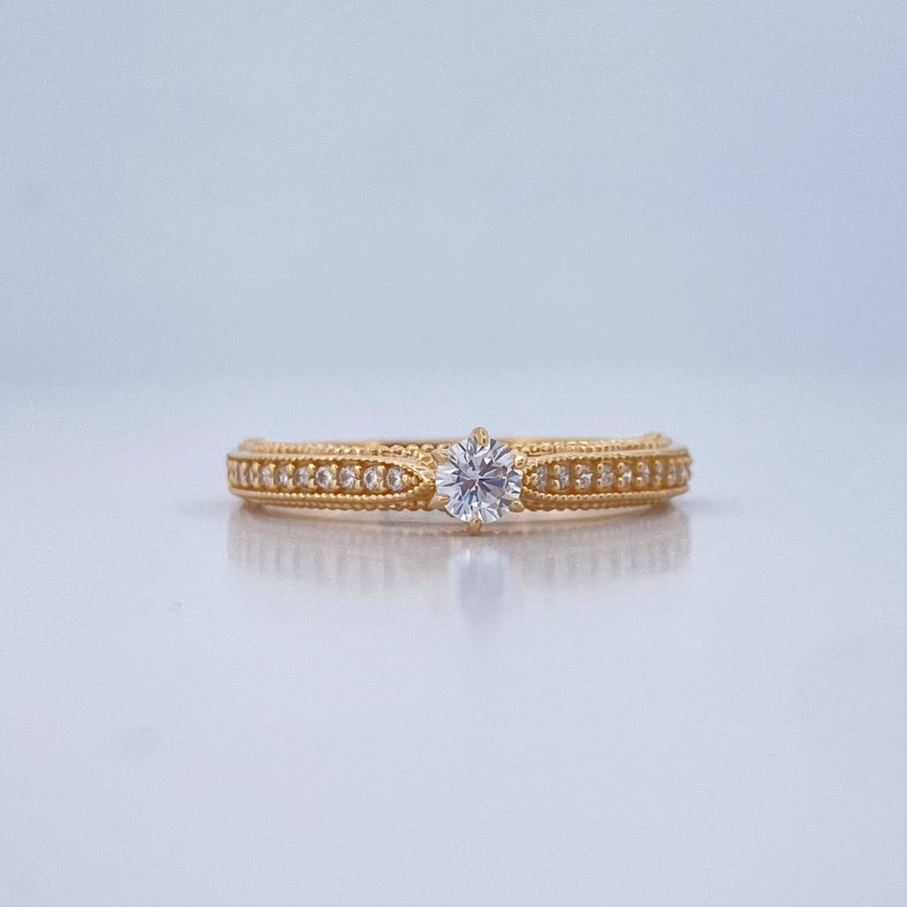 Anillo Solitario Puente Tupido 2.4gr / T6 1/2 / Oro Amarillo 18K $