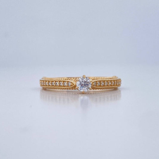 Anillo Solitario Puente Tupido 2.4gr / T6 1/2 / Oro Amarillo 18K $