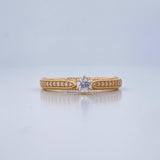 Anillo Solitario Puente Tupido 2.4gr / T6 1/2 / Oro Amarillo 18K $