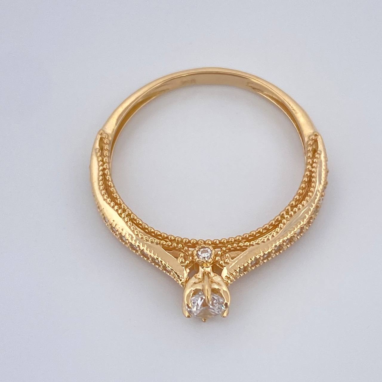 Anillo Solitario Puente Tupido 2.4gr / T6 1/2 / Oro Amarillo 18K $