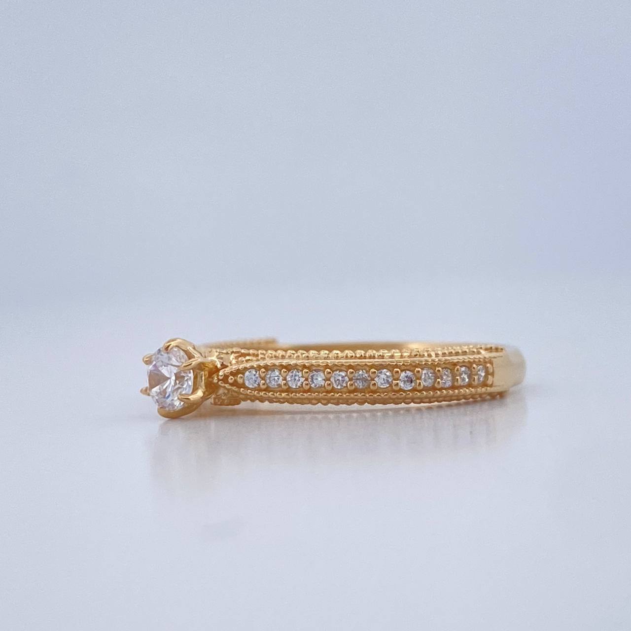 Anillo Solitario Puente Tupido 2.4gr / T6 1/2 / Oro Amarillo 18K $