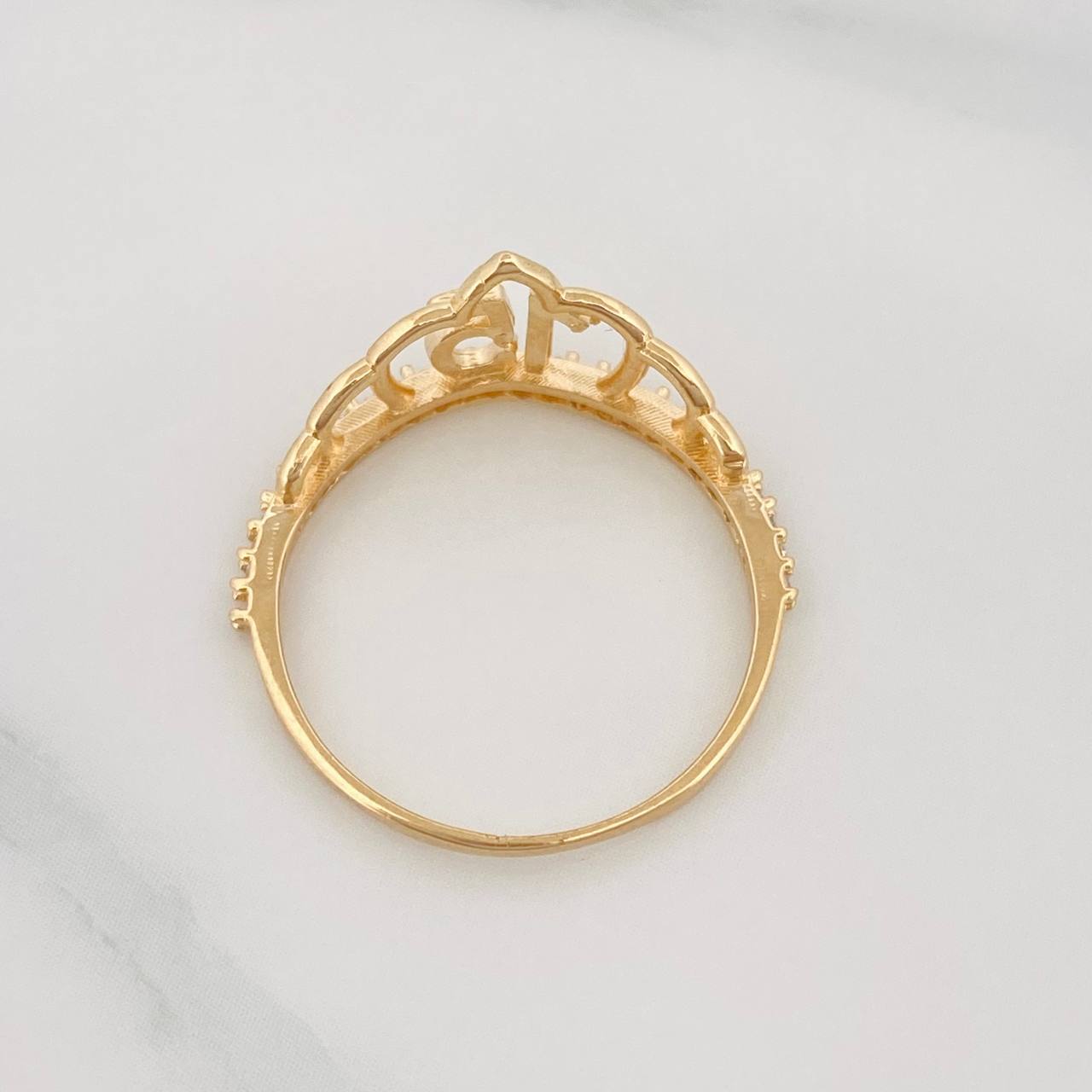 Anillo Tiara 15s 1.8g / T7 Oro Amarillo 18K