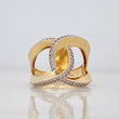 Anillo Cruzado 7.35g / T6 1/2 Dos Oros Amarillo Blanco 18K
