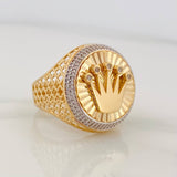 Anillo Corona Móvil 10.45g / T11 Dos Oros Amarillo Blanco 18K