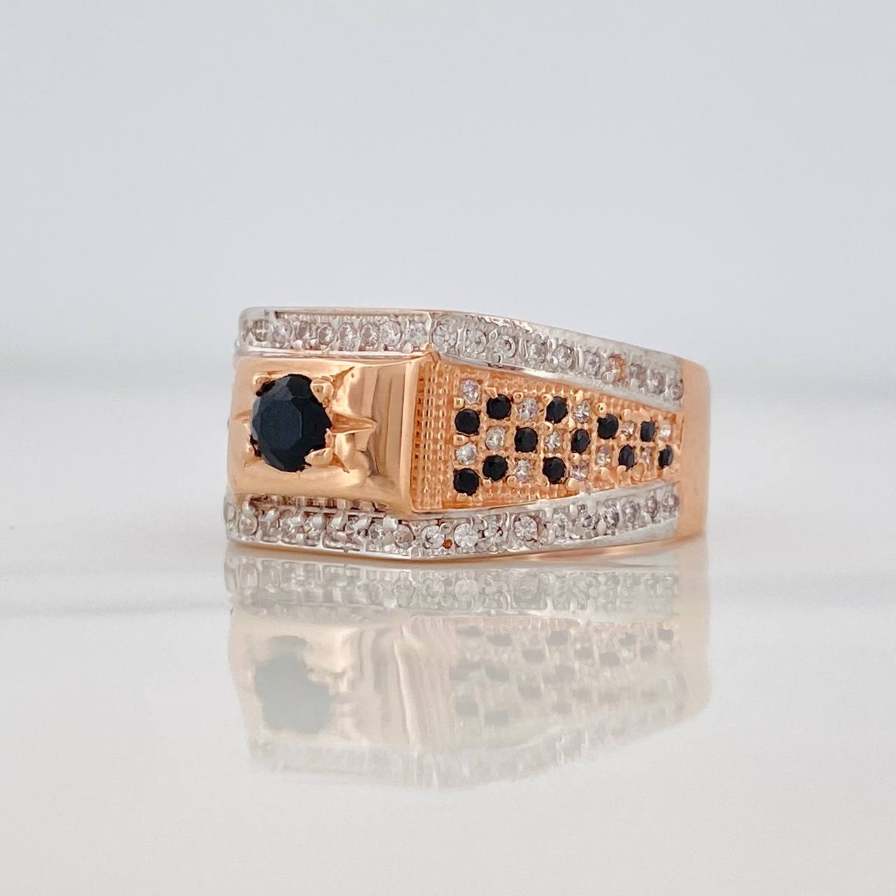 Circle Signet Ring 5.7g / T9 1/2 Two-Tone White Rose 18K