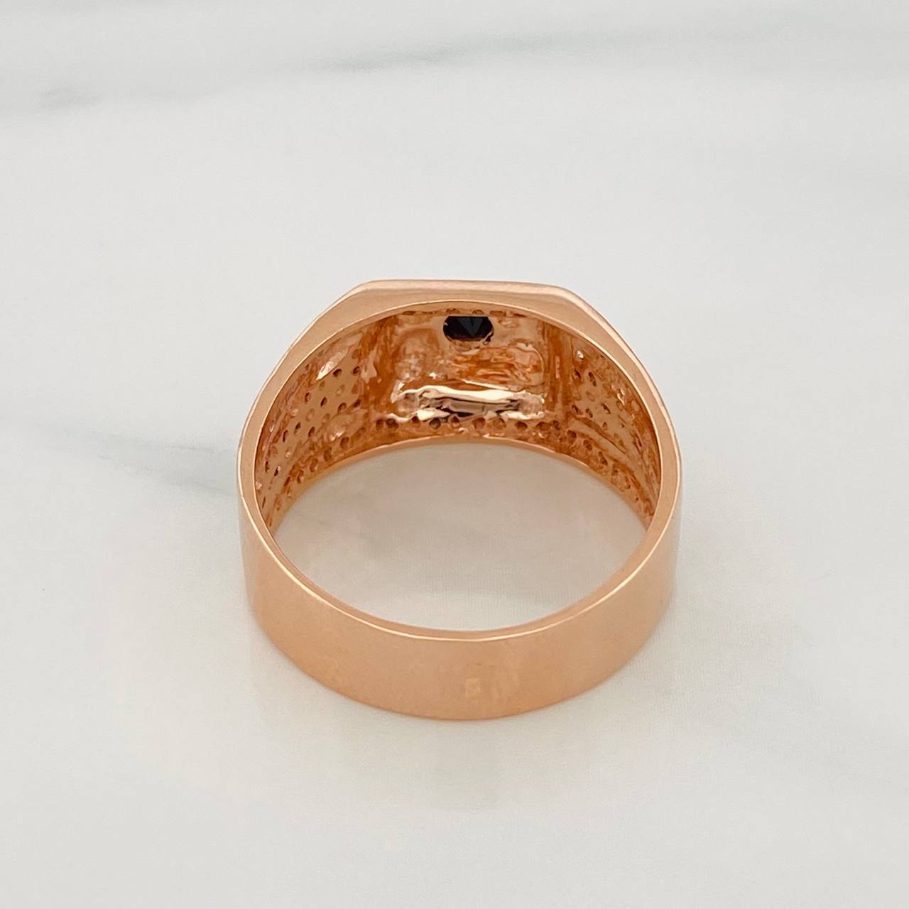 Circle Signet Ring 5.7g / T9 1/2 Two-Tone White Rose 18K