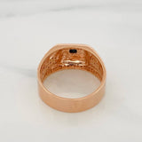 Circle Signet Ring 5.7g / T9 1/2 Two-Tone White Rose 18K