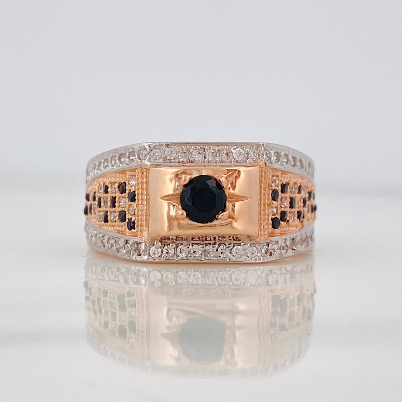Circle Signet Ring 5.7g / T9 1/2 Two-Tone White Rose 18K