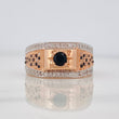Circle Signet Ring 5.7g / T9 1/2 Two-Tone White Rose 18K
