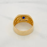 Anillo Sello Circulo 6.05g / T10 1/4 Dos Oros Amarillo Blanco 18K