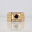 Anillo Sello Circulo 6.05g / T10 1/4 Dos Oros Amarillo Blanco 18K