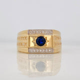 Anillo Sello Circulo 6.05g / T10 1/4 Dos Oros Amarillo Blanco 18K