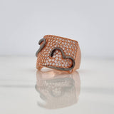 Hearts Ring 8g / T6 3/4 Two-Tone Black Rose 18K