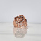 Hearts Ring 8g / T6 3/4 Two-Tone Black Rose 18K