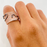 Hearts Ring 8g / T6 3/4 Two-Tone Black Rose 18K