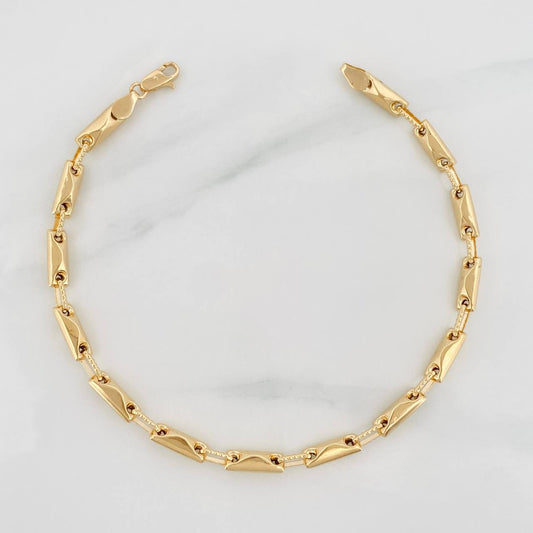 Rustic Bracelet Rhombuses 5g / 7 3/4 in / 3.7mm Yellow Gold 18K