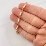Rustic Bracelet Barrel Eclipse 4.35g / 8 1/4 in / 3.5mm Yellow Gold 18K