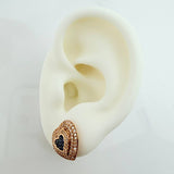 Topos Halo Corazon Tupido 4.65gr / 13.06mm Dos Oros Negro Rosa 18K &