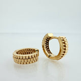 Candongas Carril Rustico 4.05gr / 1/2 in / Oro Amarillo 18K &
