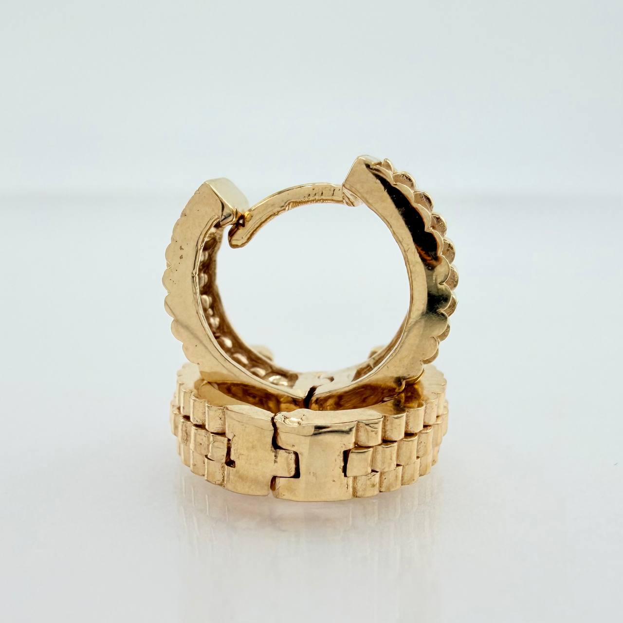Candongas Carril Rustico 4.05gr / 1/2 in / Oro Amarillo 18K &