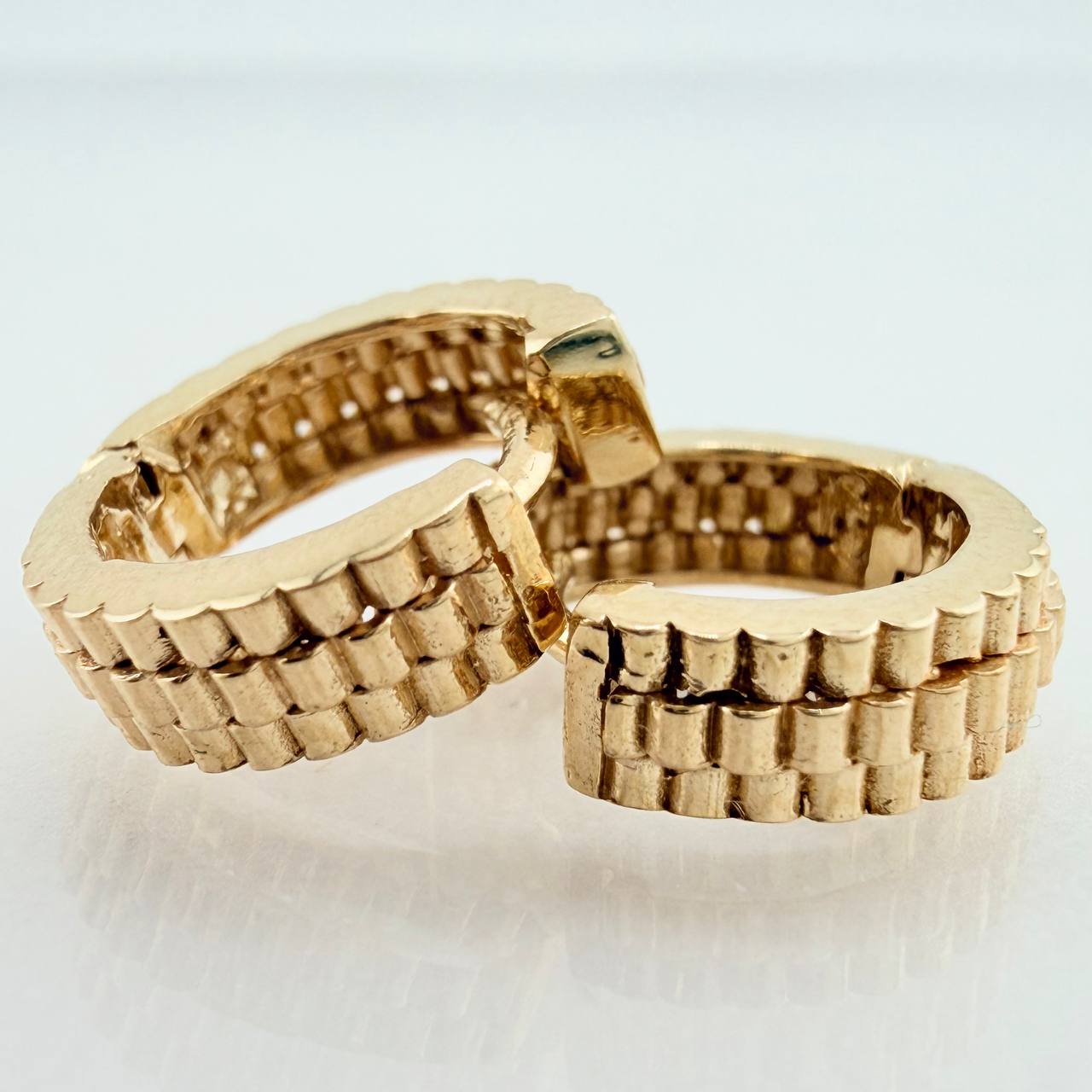 Candongas Carril Rustico 4.05gr / 1/2 in / Oro Amarillo 18K &