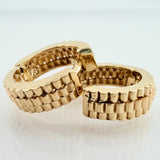 Candongas Carril Rustico 4.05gr / 1/2 in / Oro Amarillo 18K &