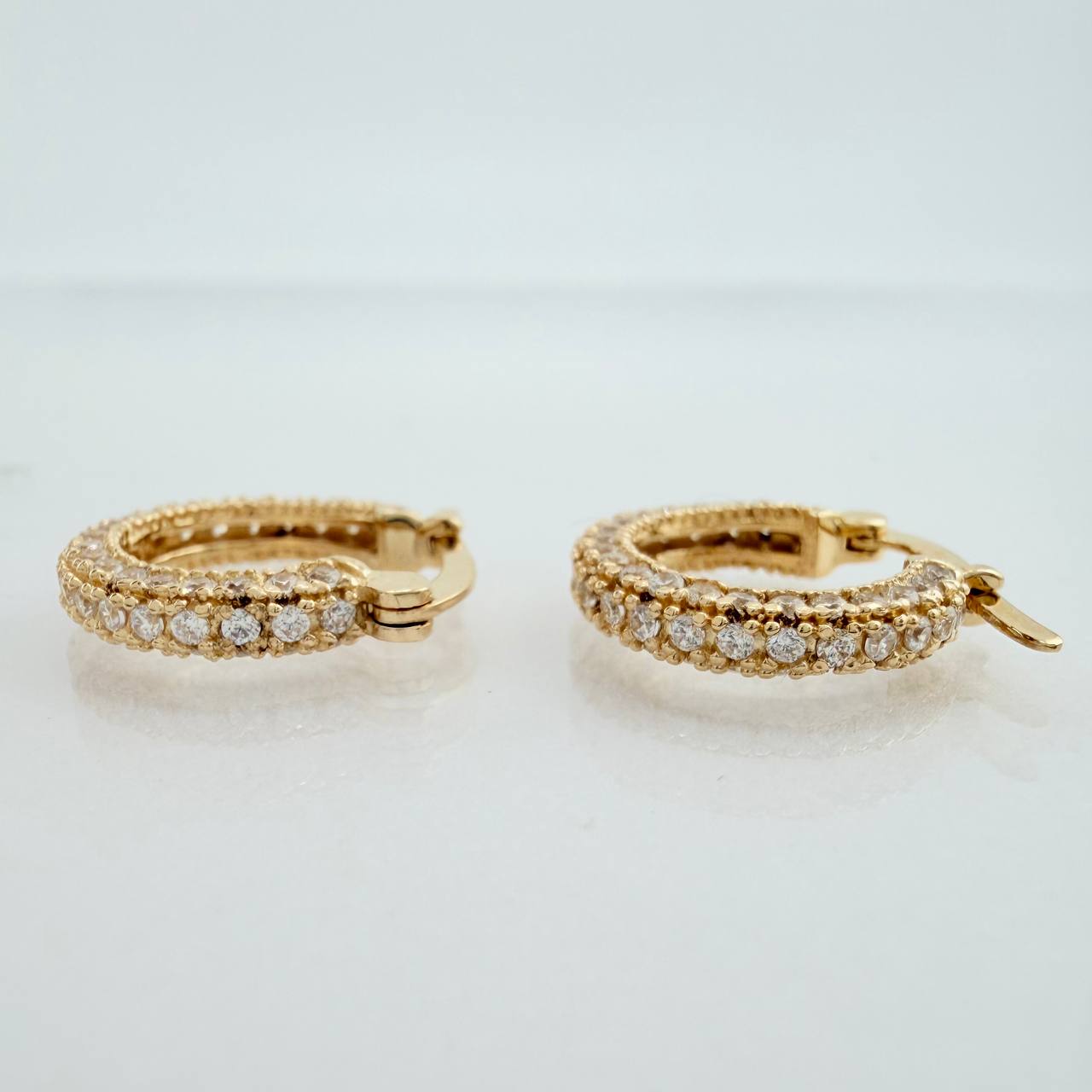 Dense Hoop Earrings 3.35gr / 3/4 in / Yellow Gold 18K &