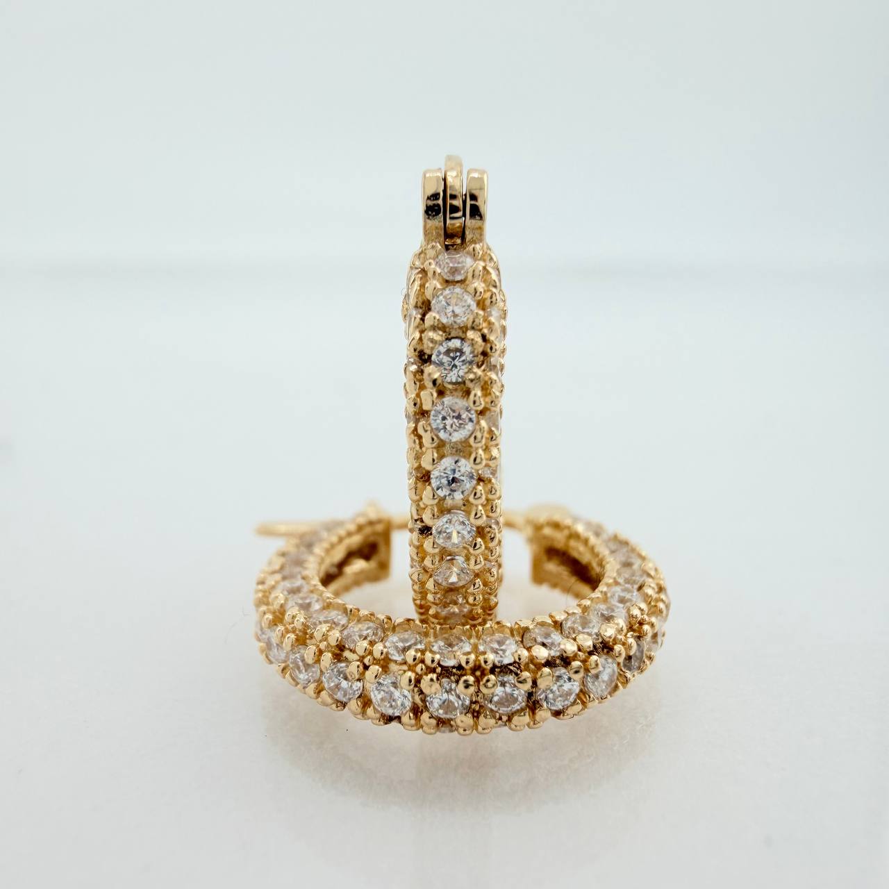 Dense Hoop Earrings 3.35gr / 3/4 in / Yellow Gold 18K &
