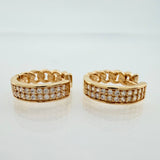 Candongas Doble Carril Cuabana 3gr / 1/2 in / Oro Amarillo 18K &